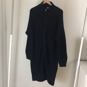 NA-KD Zip Front Long Knit Sweater